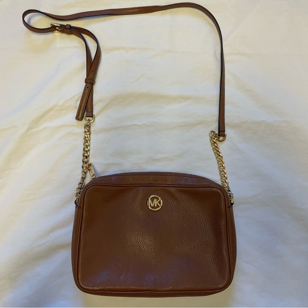Michael Kors Tan Crossbody Bag with Gold Accents